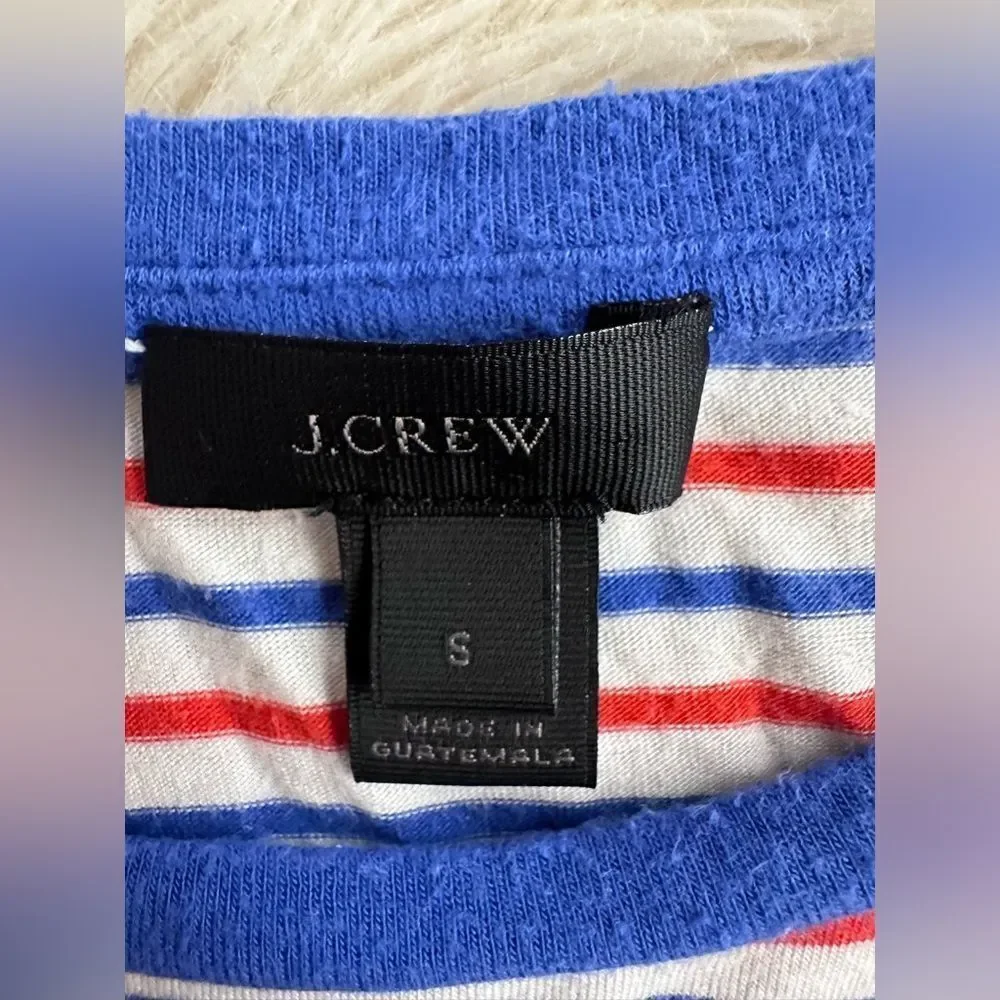 J. Crew Striped Short Sleeve Tee - Red, Blue, White